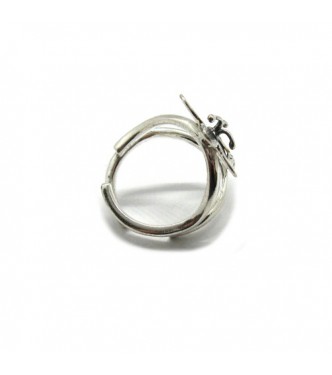R001901 Genuine sterling silver ring Flower solid hallmarked 925 adjustable size